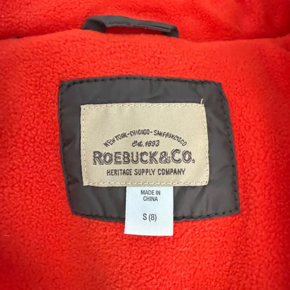 Roebuck & Co. Heritage Supply Puffer Vest Size Small 8‎ Gray & Orange
